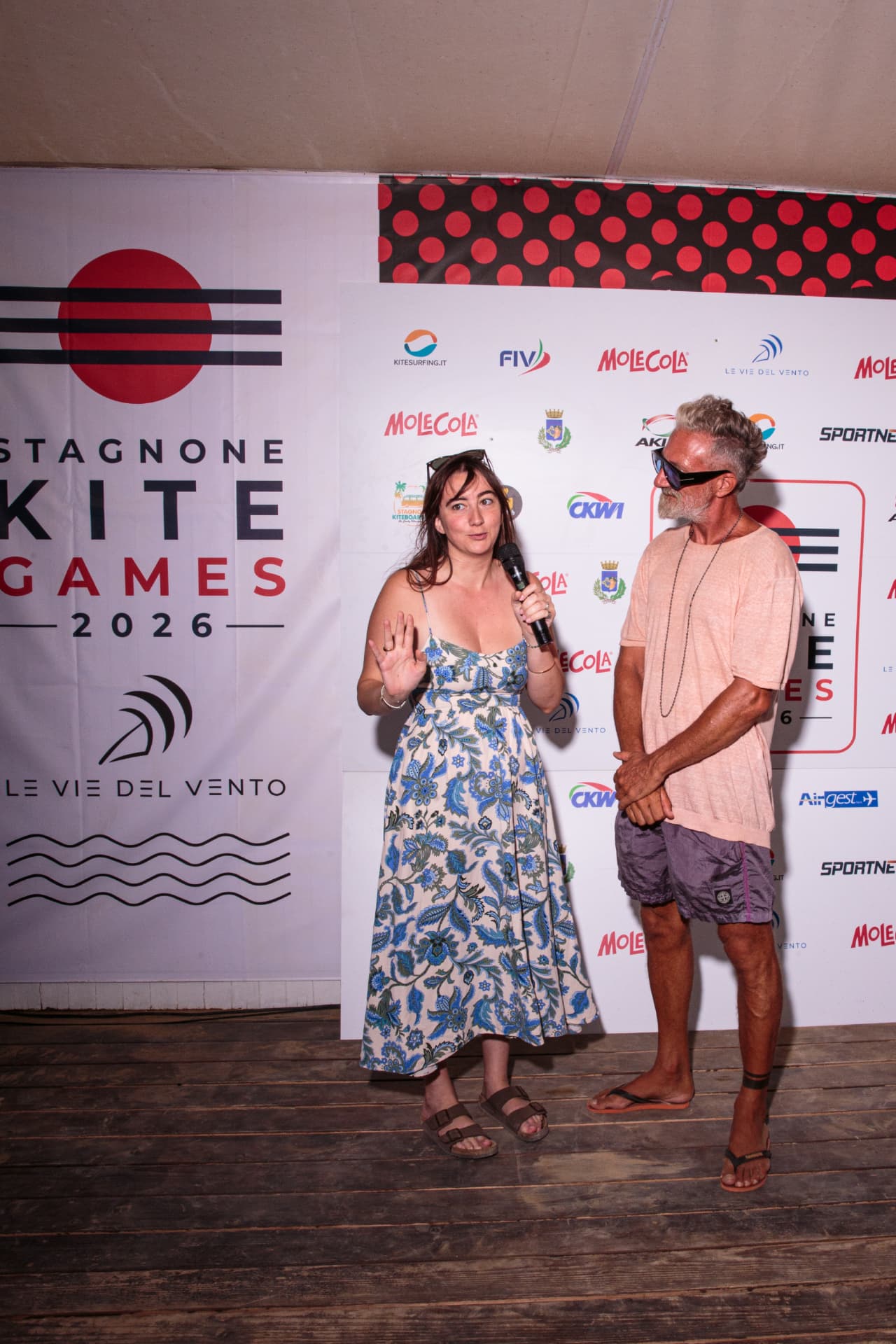 Intervista sul palco della premiazione Stagnone Kite Games 2026