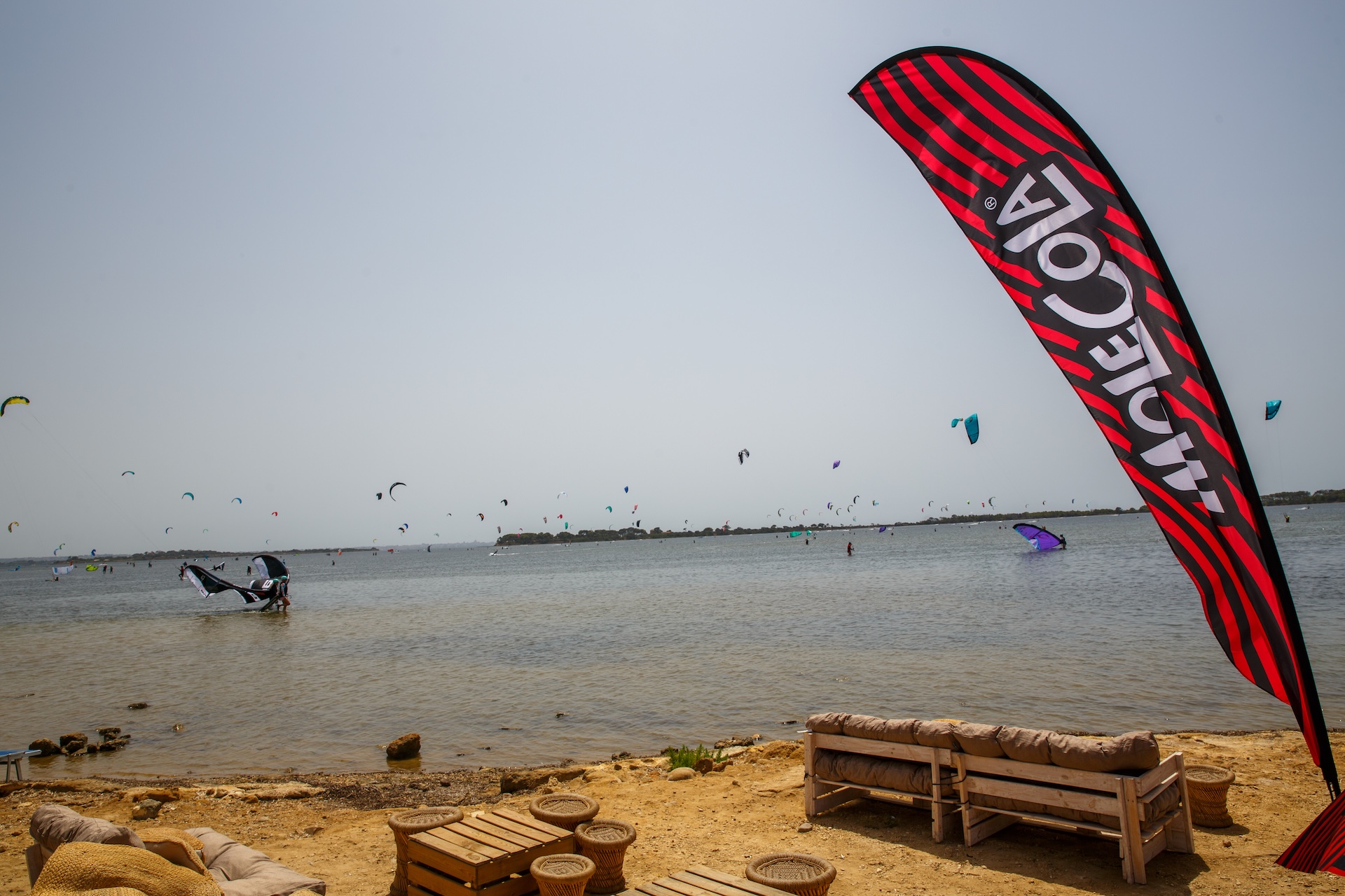 Bandiera MoleCola sulla laguna piena di kite — edizione 2026
